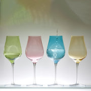 Crystalite Bohemia - Limosa Green Stemmed Wine Glass 500 ml, Set of 4