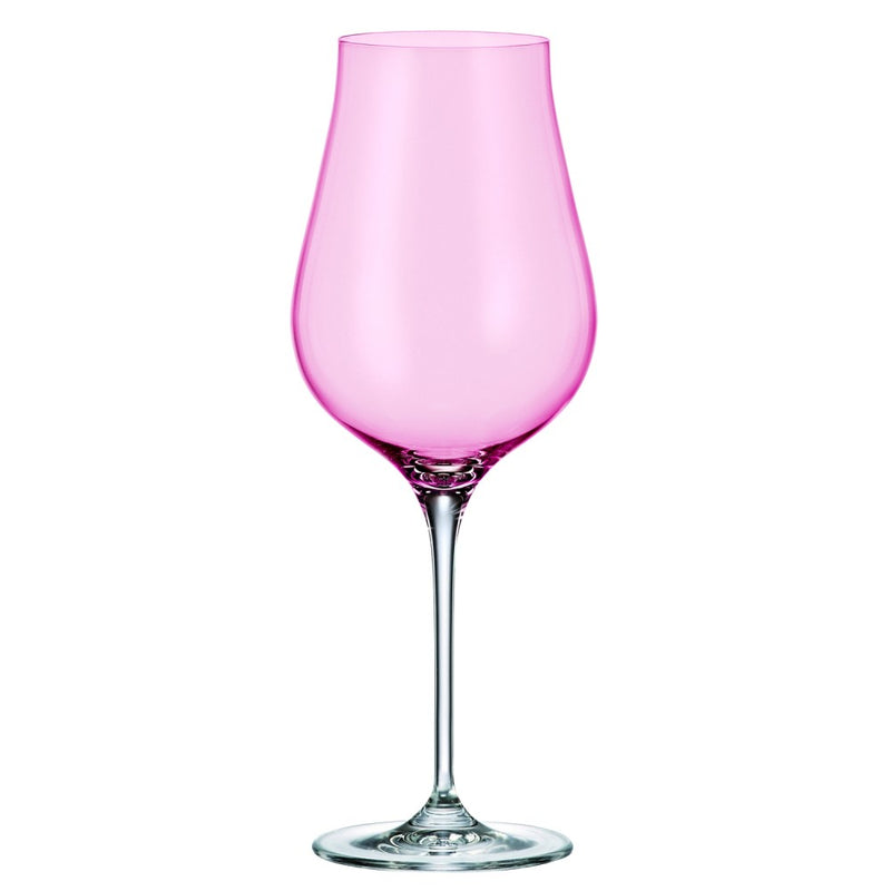 Crystalite Bohemia - Limosa Pink Stemmed Wine Glass 500 ml, Set of 4