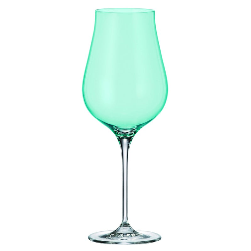 Crystalite Bohemia - Limosa Turquoise Stemmed Wine Glass 500 ml, Set of 4