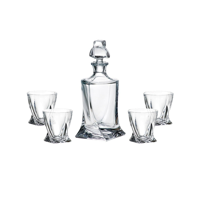 Crystalite Bohemia - Quadro 5 Piece Whiskey Set