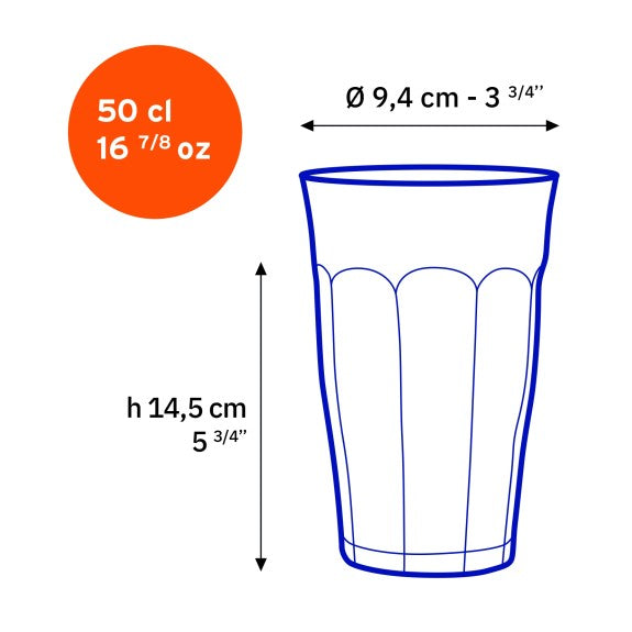 Duralex - Duralex Picardie Clear Glass Tumbler 500 ml, Set of 4