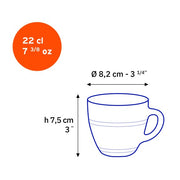 Duralex - Duralex Gigogne Clear Glass Mug 220 ml, Set of 6