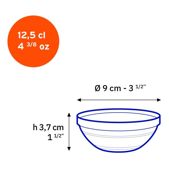 Duralex - Duralex (Lys) Gigogne Stackable Bowl 9 cm, Set of 6