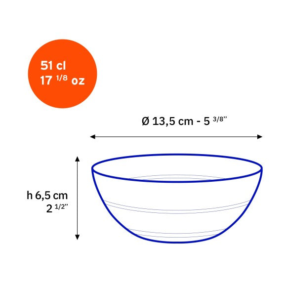 Duralex - Duralex (Lys) Gigogne Parisian Bowl 13 cm, Set of 6