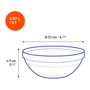 Duralex - Duralex (Lys) Gigogne Stackable Bowl 17 cm, Set of 6