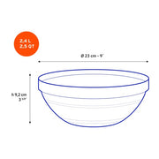 Duralex - Duralex (Lys) Gigogne Stackable Bowl 23 cm, Set of 6