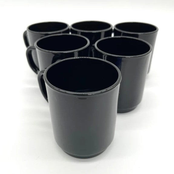 Duralex - Duralex Versailles Black Mug 260 ml, Set of 6