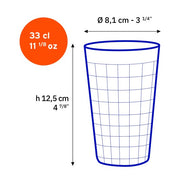 Duralex - Duralex Prisme Clear Glass Tumblers 330 ml, Set of 6