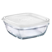 Duralex - Duralex Lys / Freshbox Square Stackable Bowl with White Lid 20 cm
