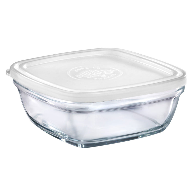 Duralex - Duralex Lys / Freshbox Square Stackable Bowl with White Lid 20 cm