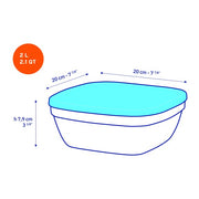 Duralex - Duralex Lys / Freshbox Square Stackable Bowl with White Lid 20 cm