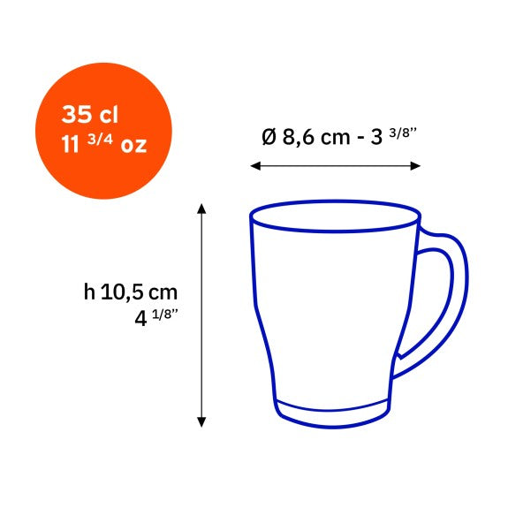 Duralex - Duralex Cosy Mug 350 ml, Set of 6