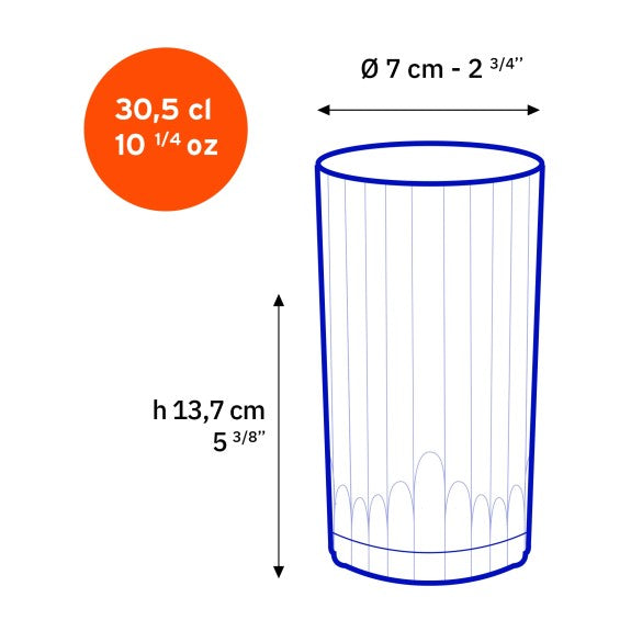 Duralex - Duralex Manhattan Highball Glass 305 ml, Set of 6
