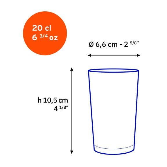Duralex - Duralex Unie Clear Glass Tumbler 200 ml, Set of 6