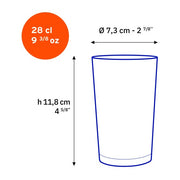 Duralex - Duralex Unie Clear Glass Tumbler 280 ml, Set of 6