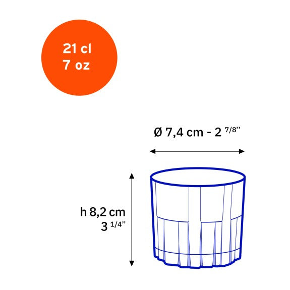 Duralex - Duralex Jazz Clear Old Fashioned Glass Tumbler 210 ml, Set of 6