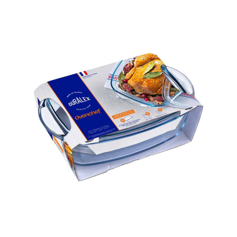 Duralex - Duralex Ovenchef Reversible Casserole Dish with Cover 35 x 22cm