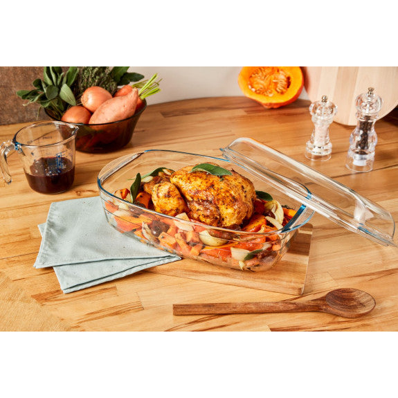 Duralex - Duralex Ovenchef Reversible Casserole Dish with Cover 35 x 22cm