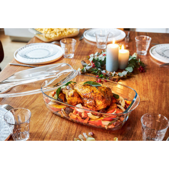 Duralex - Duralex Ovenchef Reversible Casserole Dish with Cover 35 x 22cm