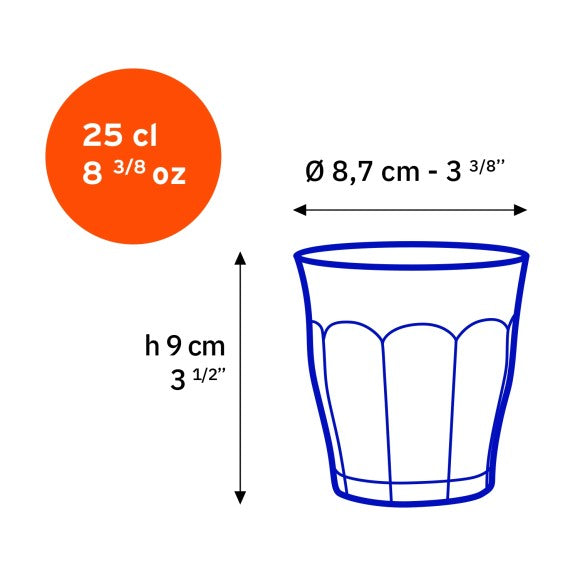 Duralex - Duralex Picardie Green Glass Tumbler 250 ml, Set of 6