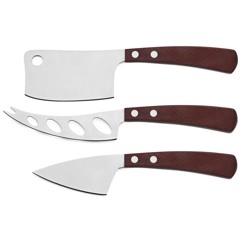 Legnoart - Latte Vivo Japanese Steel Cheese Knife Set with Dark Stamina Wood Handle