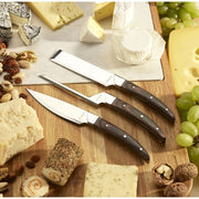 Legnoart - Caseus Japanese Steel Cheese Knife Set with Dark Stamina Wood Handle
