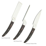 Legnoart - Caseus Japanese Steel Cheese Knife Set with Dark Stamina Wood Handle