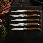 Legnoart - Sirloin Steak Knife Set of 4, Light Wood Handle
