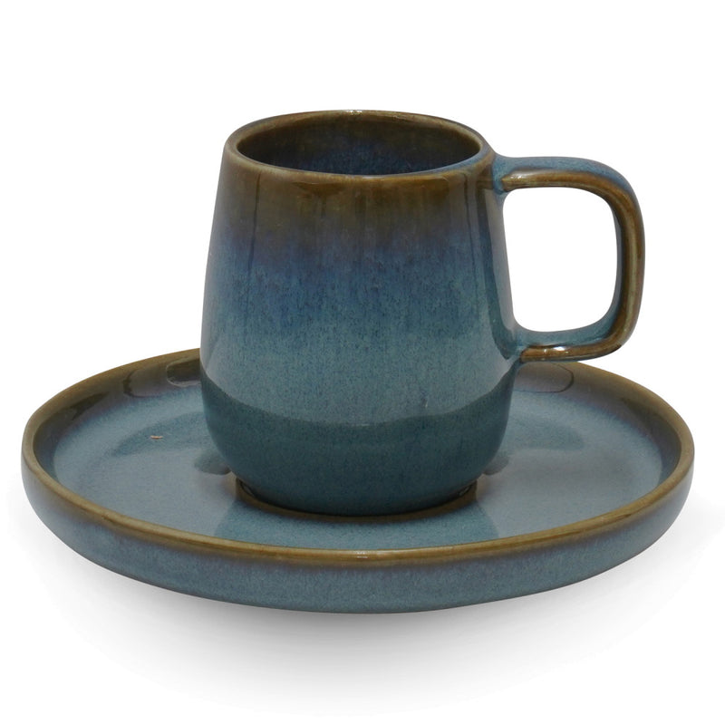 Mesa Ceramics - Mesa Ceramics Uno Blue Stoneware Espresso Cup and Saucer 75ml