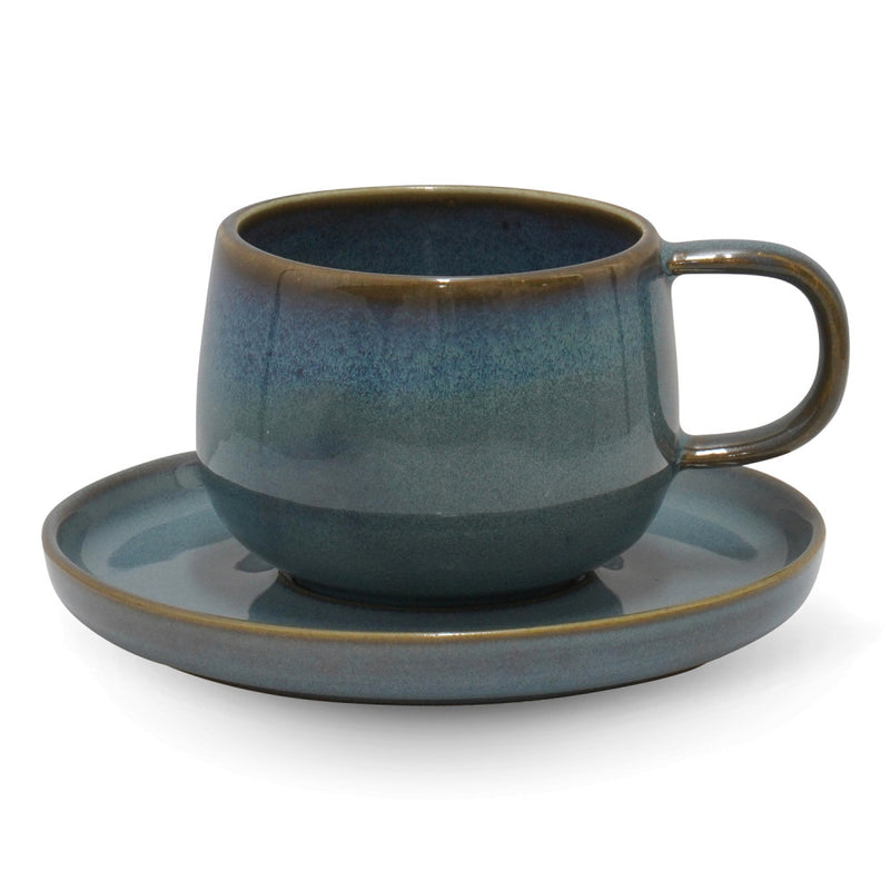 Mesa Ceramics - Mesa Ceramics Uno Blue Stoneware Tea Cup and Saucer 225ml