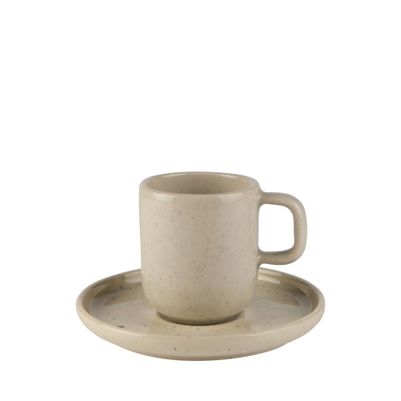 Mesa Ceramics - Mesa Ceramics Uno Speckle Nature Stoneware Espresso Cup and Saucer 70ml