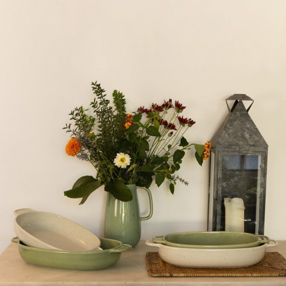 Mesa Ceramics - Mesa Ceramics Uno Speckle Green Stoneware Roaster 40 cm