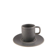 Mesa Ceramics - Mesa Ceramics Unico Anthracite Coffee Cup and Saucer 93 ml