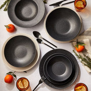 Mesa Ceramics - Mesa Ceramics Black Hammered Salad Bowl 24 cm