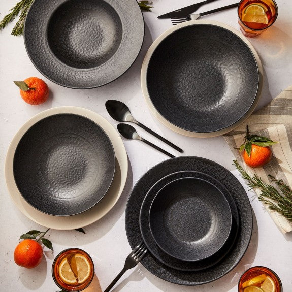 Mesa Ceramics - Mesa Ceramics Black Hammered Salad Bowl 24 cm
