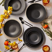 Mesa Ceramics - Mesa Ceramics Black Hammered Pasta Plate 22 cm