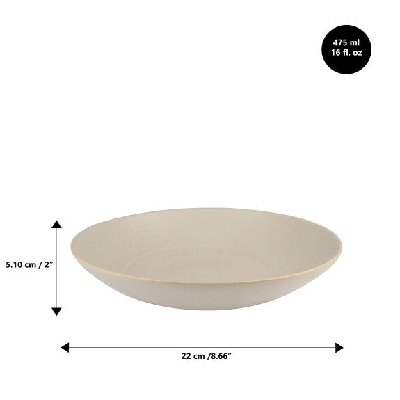 Mesa Ceramics - Mesa Ceramics Marble Hammered Pasta Bowl 22 cm