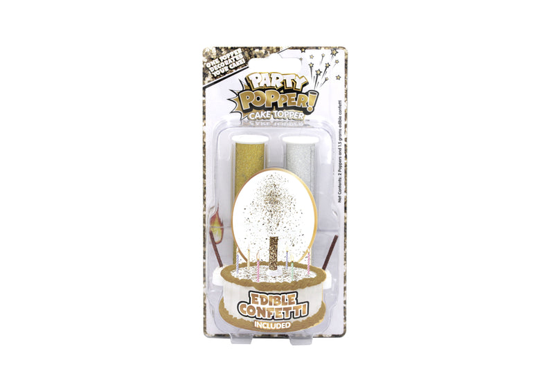 BEST PARTY EVER! - Cake Topper Party Popper - Gold & Silver