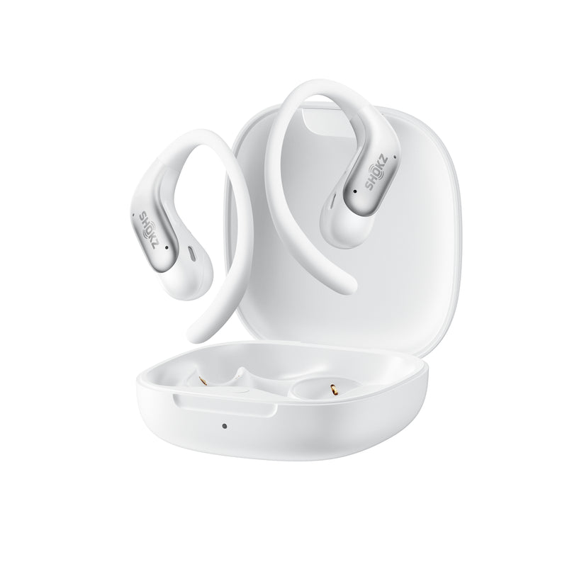 Shokz - Shokz OpenFit Air 2 White Bluetooth Headset Smart Mic Around Ear Air Conduction - OpenBass - Water Resistant IP54