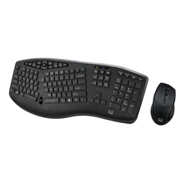 Adesso - Keyboard & Mouse Combo Wired Tru-Form 1600 Ergonomic Multimedia Large Print Integrated Palm Rest 1600dpi - Black