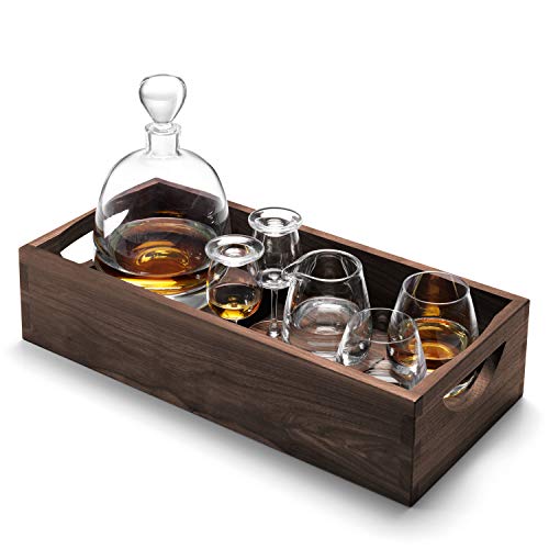 LSA - Whisky Islay Connoisseur Set Clear & Walnut Tray L44 cm