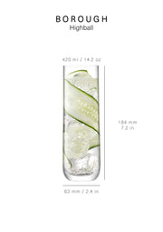 LSA - Borough Highball 420 mL Clear (4 Pack)