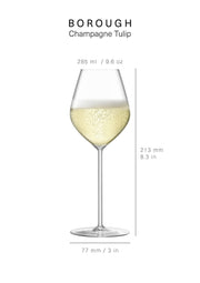 LSA - Borough Champagne Tulip Glass 285 mL Clear (4 Pack)