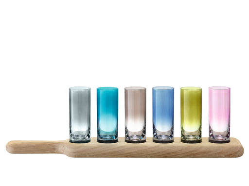 LSA - Vodka Set & Oak Paddle-Assorted Colors