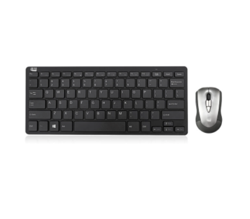 Adesso - Keyboard & Air Mouse Combo 2.4Ghz USB Dongle Compact Scissor Switch 78 Key Keyboard PC/Mac- Black/Silver