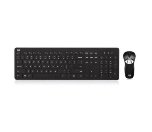 Adesso - Keyboard & Air Mouse GO Plus Combo 2.4Ghz USB Dongle Full Size Scissor Switch 78 Key Keyboard PC/Mac - Black
