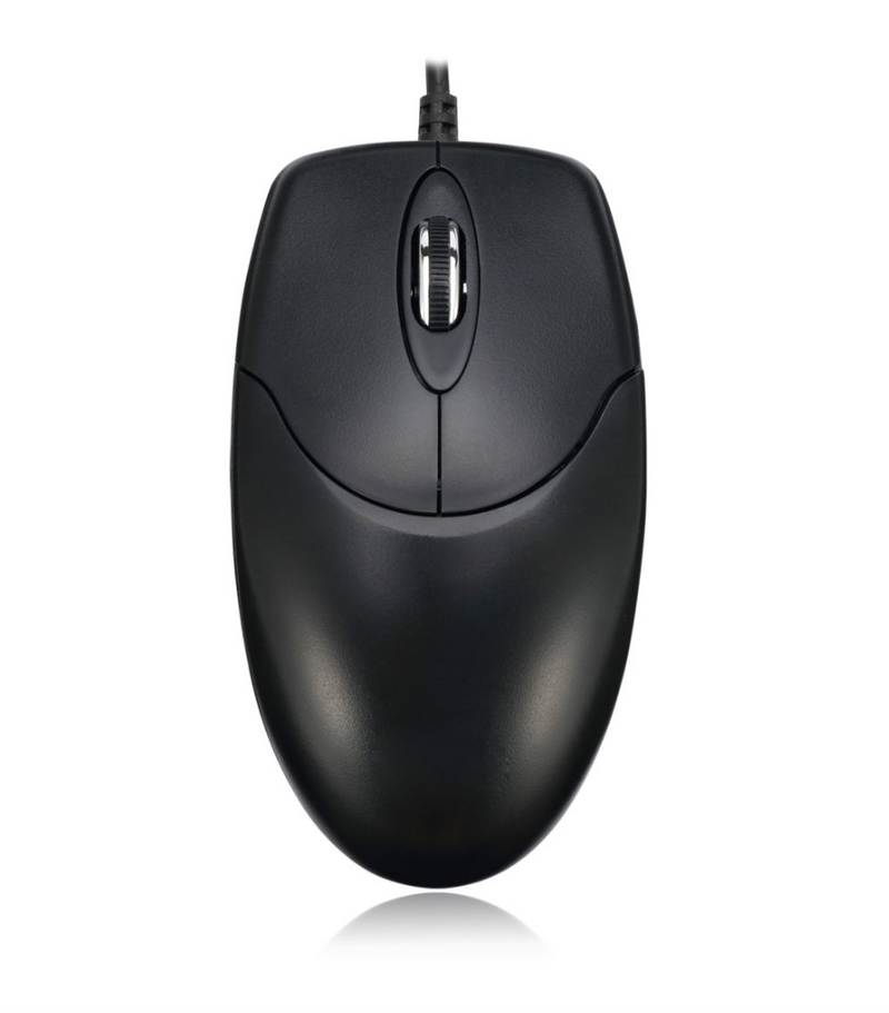 Adesso - Mouse Wired 3 Button PS/2 Scroll Optical PC/Mac - Black