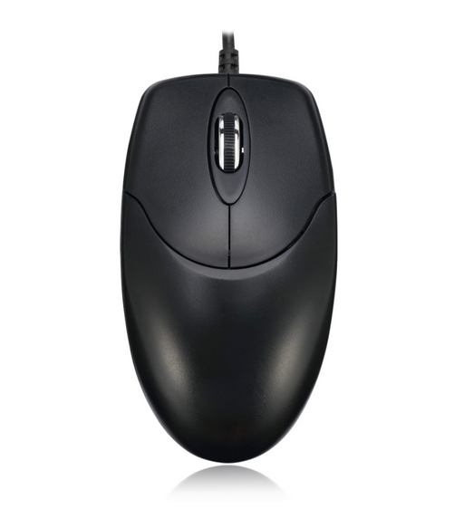Adesso - Mouse Wired 3 Button PS/2 Scroll Optical PC/Mac - Black