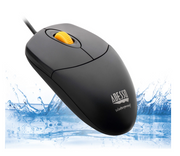 Adesso - Mouse Wired Antimicrobial W3 4 Button up to 1000dpi PC/Mac - Black
