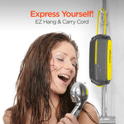 Hypergear - Speaker Bluetooth 10W Waterproof IPX4 Hands Free Music + Calls - Hang Cord Great For Shower - On The Water Camping 4HR Battery Life - Yellow